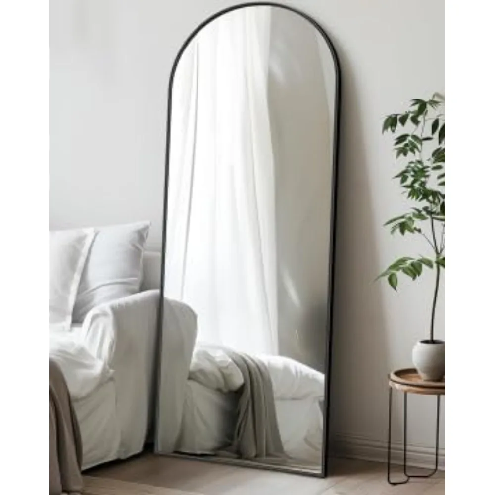 توصيل مجاني - مرآة كاملة الطول، مرآة أرضية مقاس 58 × 19 بوصة، مرآة أرضية قائمة بذاتها، مرايا لكامل الجسم بقوس قائم بذاته مع
