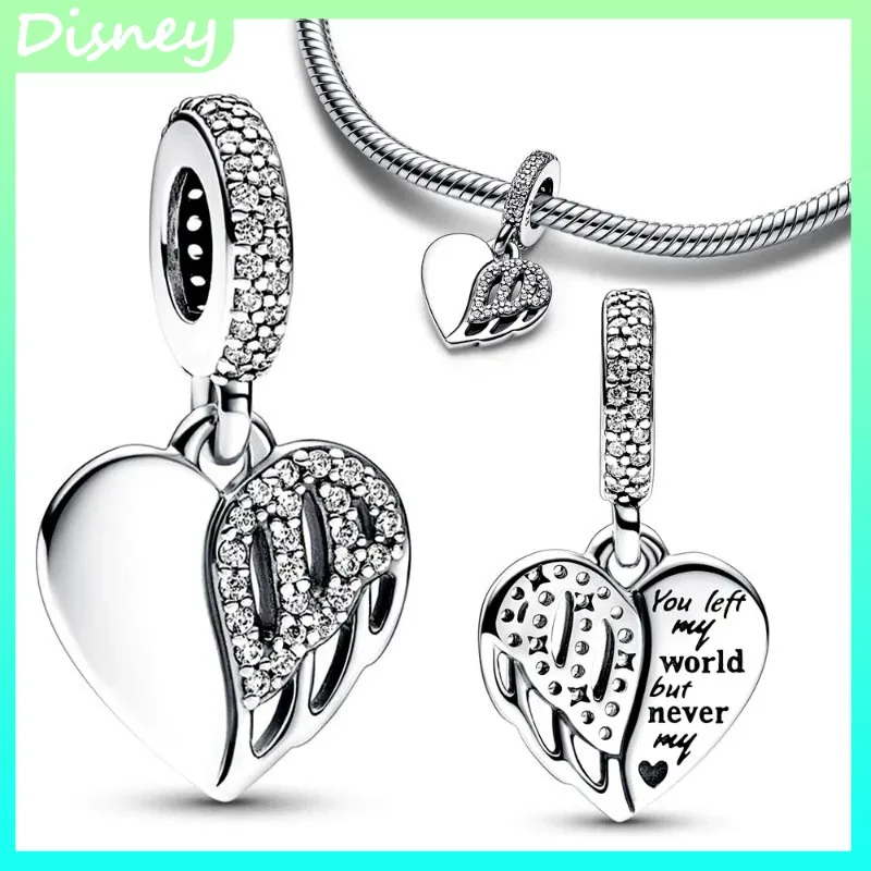 

2025 New Adjustable Silver Heart & Angel Charm Bracelet - Original S925 Sterling Silver DIY Jewelry Gift