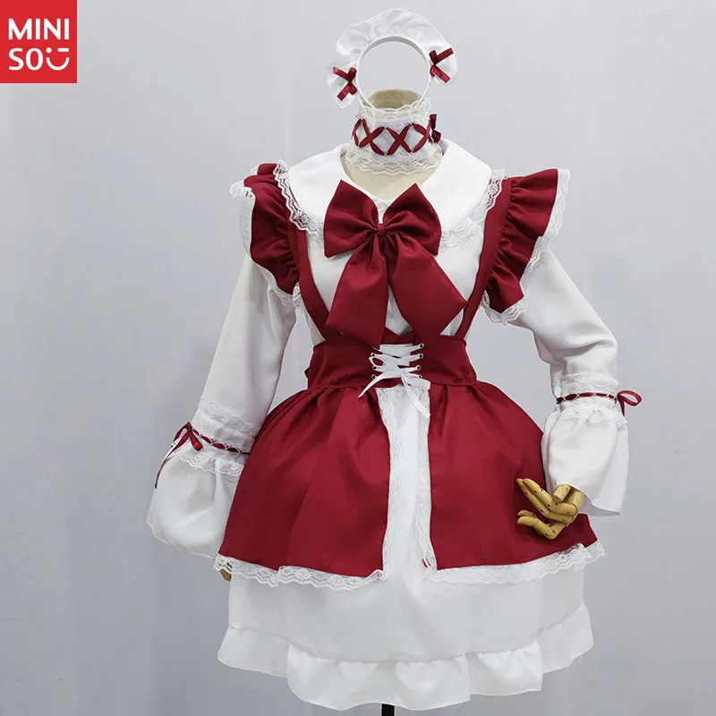 

Miniso Large Size Lolita Maid Cute Japanese Lolita Dress Maid Boss Dress Maid Uniform
