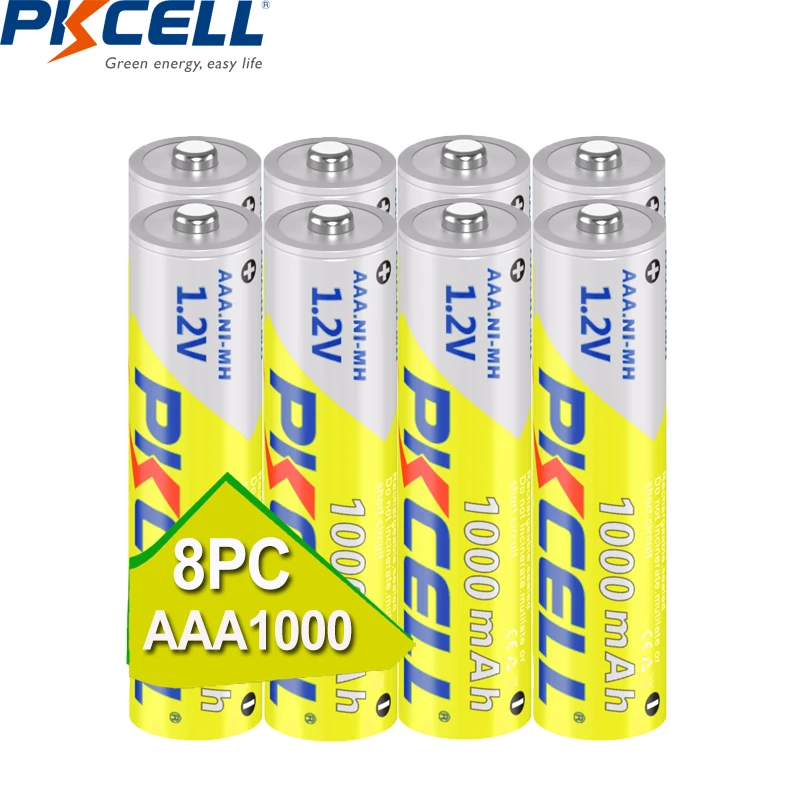 2-20PC PKCELL 1.2V NIMH AAA 배터리 손전등 장난감 원격 제어용 AAA 충전식 배터리, 선물용 AAA 배터리 상자