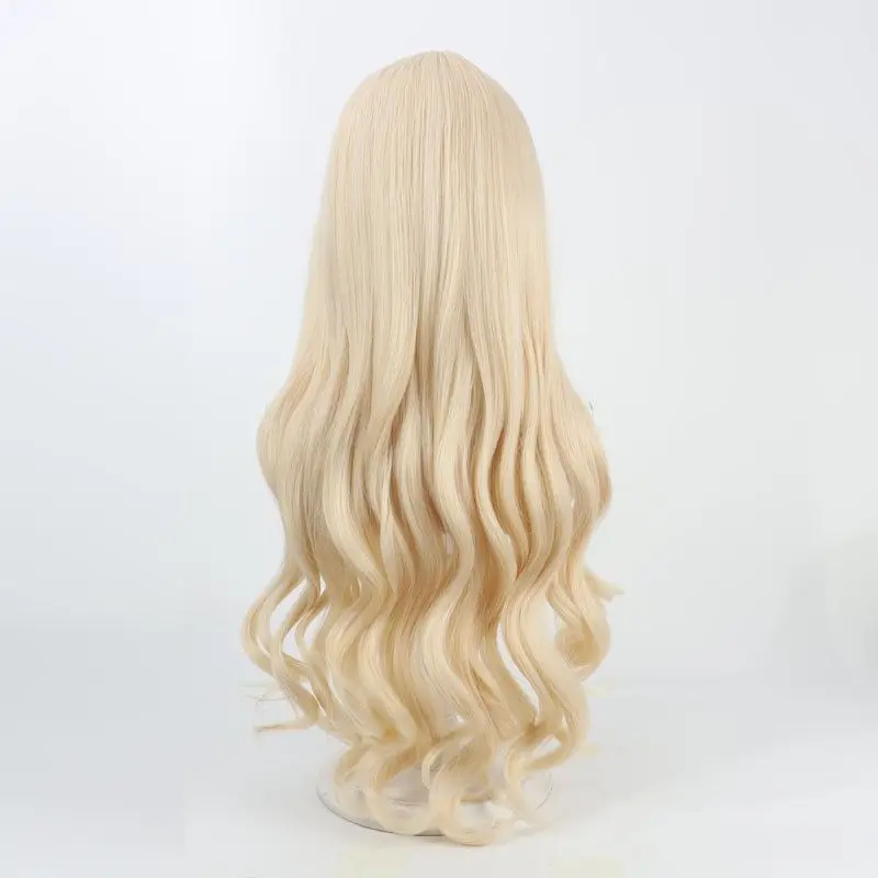 Game Crown Cosplay Wig Gold Long Curly Cosplay Wig For Comicon Party Adult Women Men