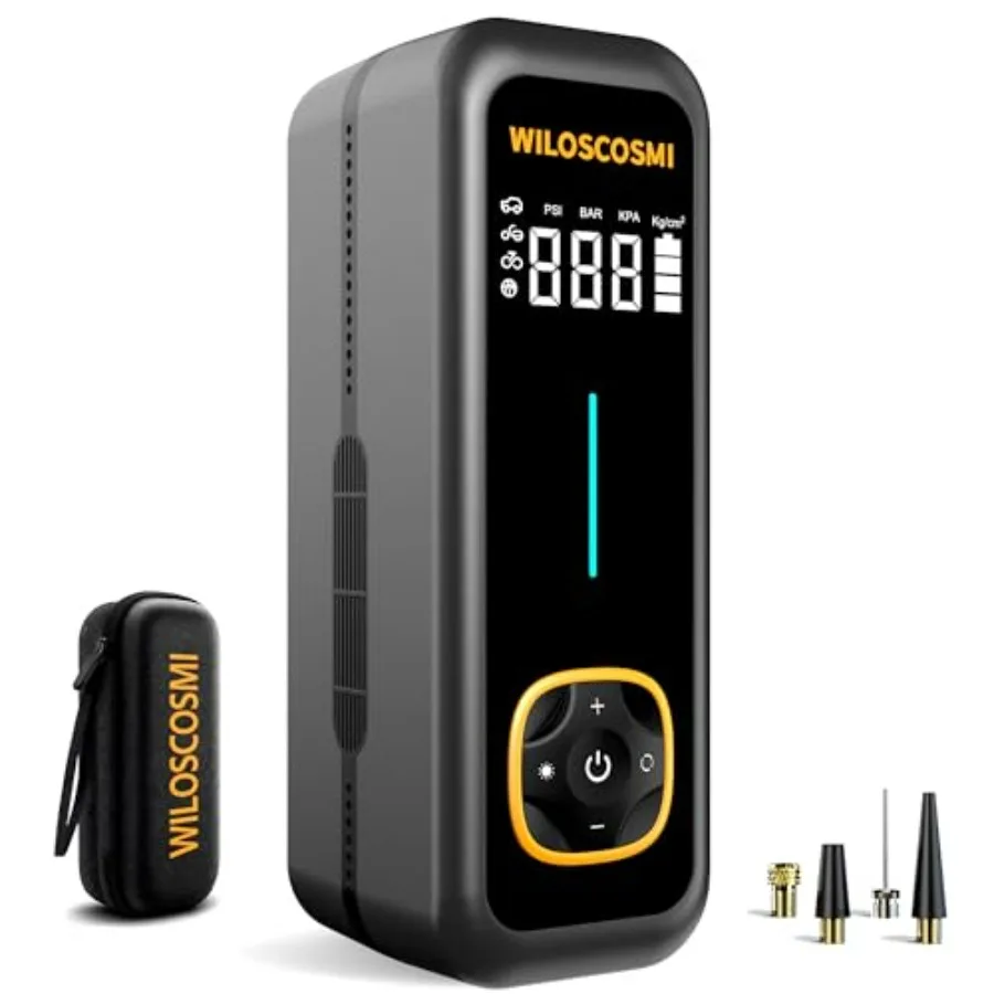 

Portable Air Compressor for Car Tires 150PSI 5X Faster with Pressure Gauge Auto Shut Off Cordless Inflator for Car Bike Motorcy