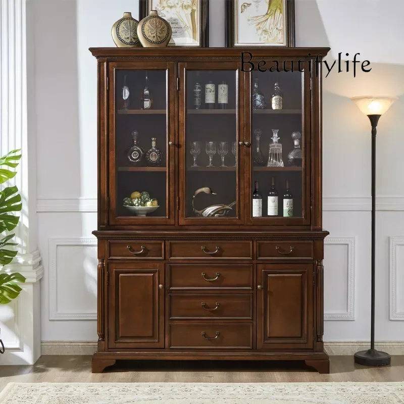 

X American Solid Wood Double Door Wine Cabinet High Side Cabinet Decorative Cabinet