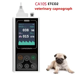 CA10S Portable Human Veterinary Etco2 Capnograph Monitor Patient Respiratory Waveform Compensation SPO2 PR RESP Monitor