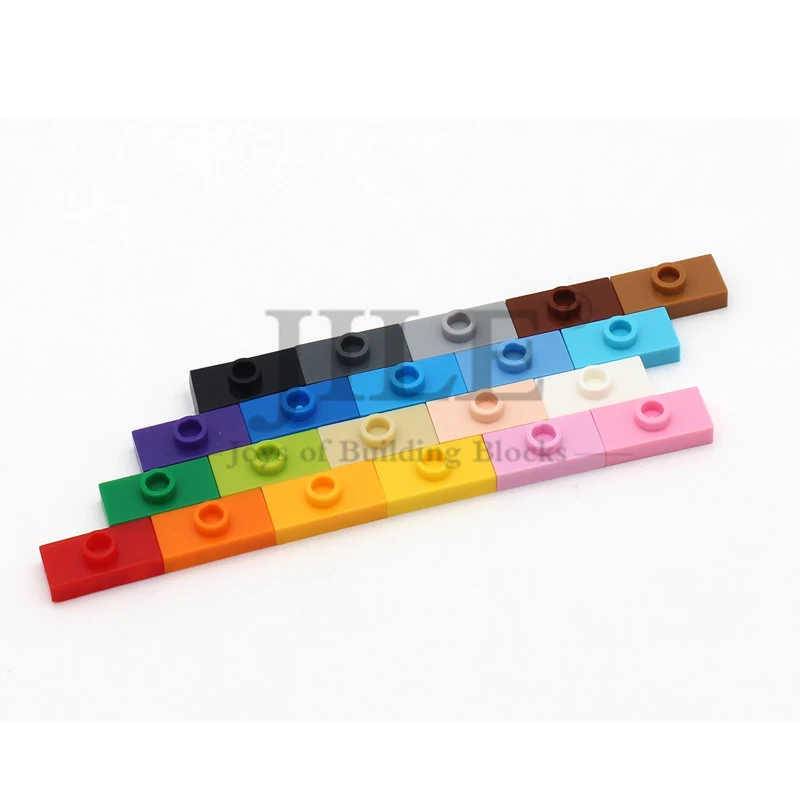100pcs MOC Building Block Plate Modified 1x2 with 1 Stud Assemble Pars Compatible 15573 3794 Creative Bricks Construction Toys
