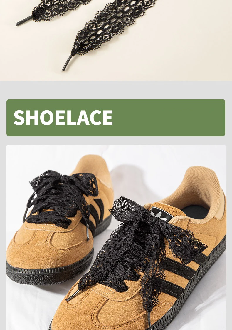 1 Paar Seiden-Spitzen-Schnürsenkel für Mädchen, bunte flache Schnürsenkel, weiß, schwarz, lässige Seil-Schnürsenkel für Schuhe, Zubehör, Breite 3 cm – Detail 11