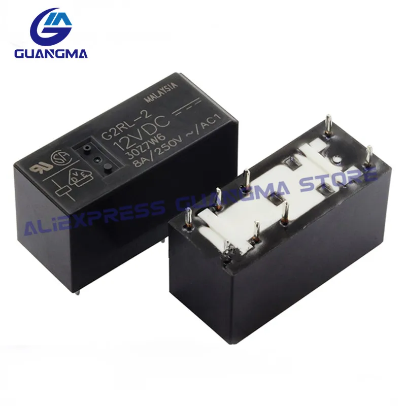 10PCS 100% New Original G2RL-2-12VDC G2RL-2-24VDC Relay DC5V 12V 24V 8Pin Two Open and Two Closed G2RL-2 5V 12V 24VDC