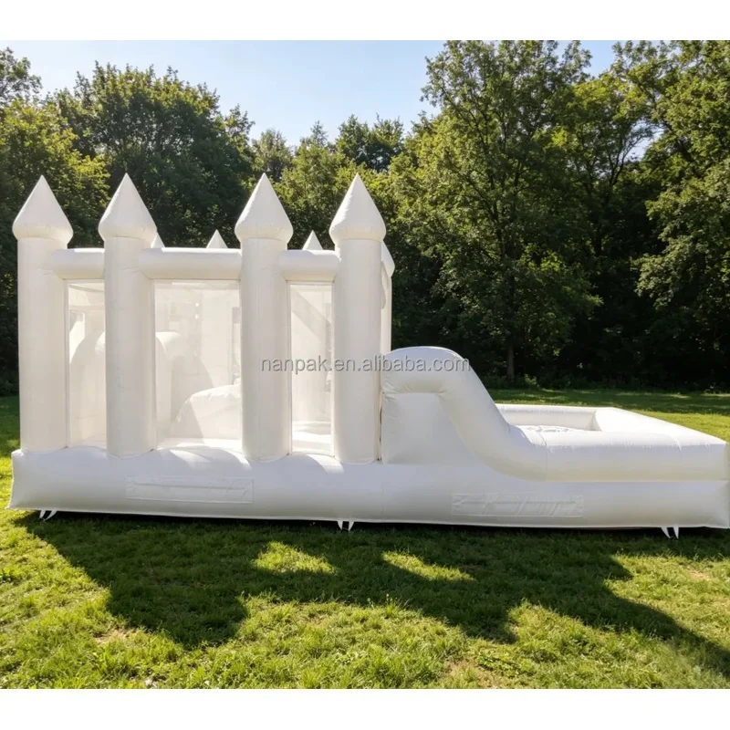 Commercial Inflatable Obstacle Course Bouncy Castle with Large Slide Kids PVC Bounce House for Indoor Outdoor Party Events Hire