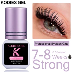 KODIES GEL Extra Strong Eyelash Glue Extension Supplies 5g 0.5 Second Dry Lash Glue for False Eyelash Waterproof Adhesive Lift