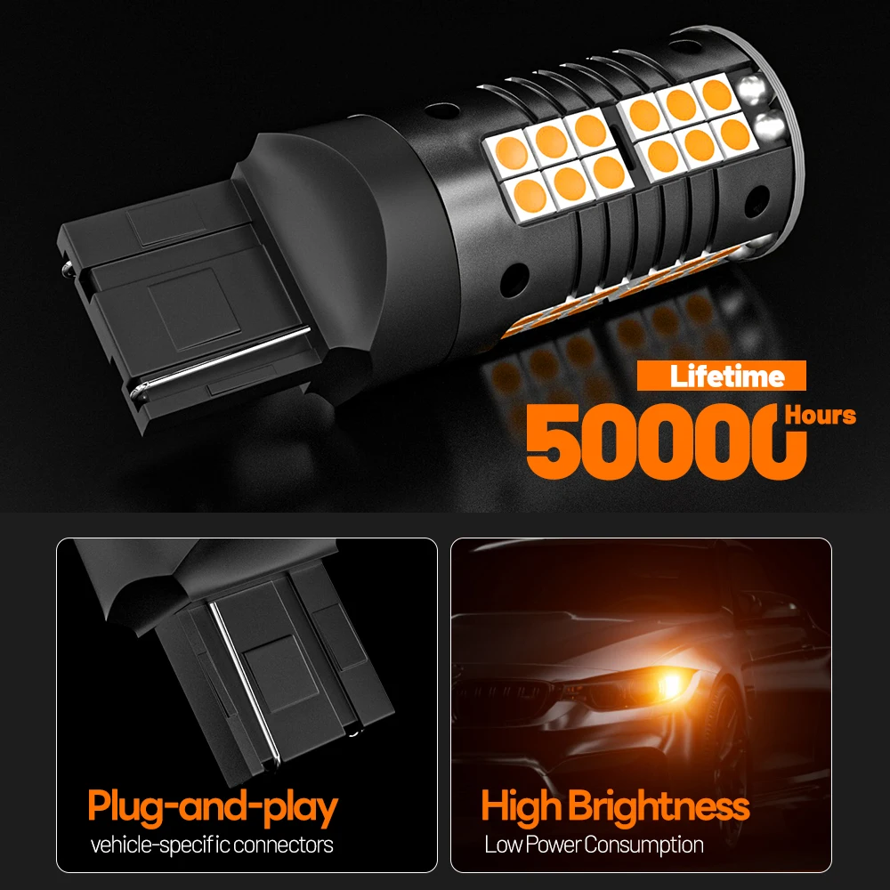 2 قطعة LED بدوره مصباح إشارة مصباح WY21W 7440A لنيسان 370Z GT-R Juke ليف ميكرا باثفندر 4 بولسار قاشقاي Teana Tiida X-Trail