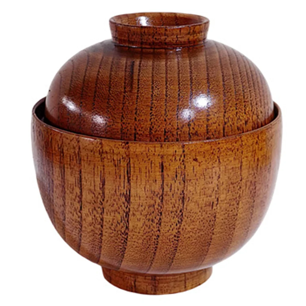 

Acid Wood Lidded Soup Bowl Japanese Style Rice Bowl For Home Restaurant Use Multi-Function Food Serving Tableware Kitchen