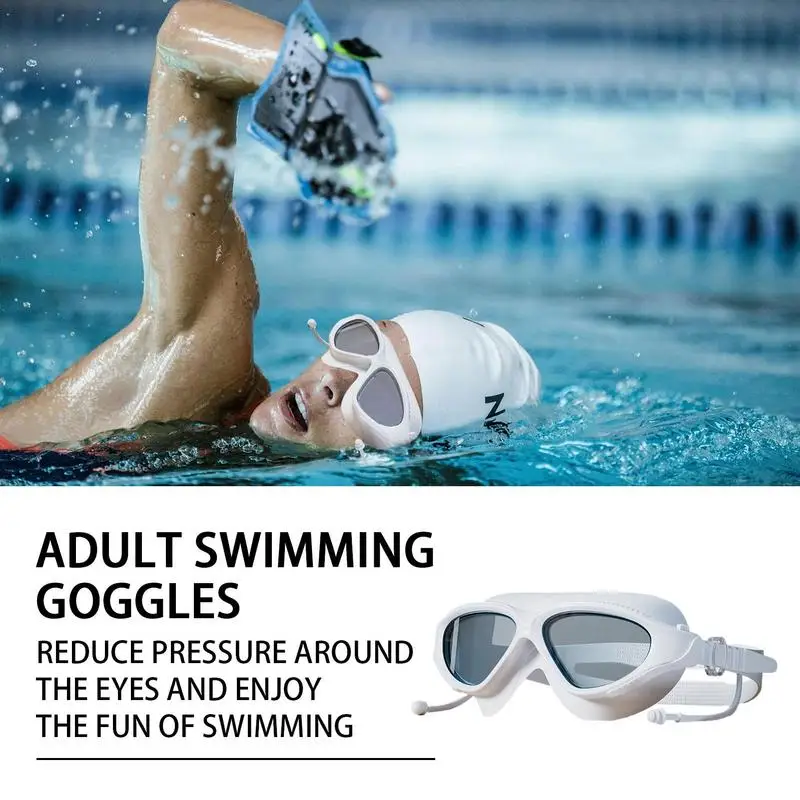 Adult Goggles Womens Goggles Swimming Anti Fog Adult Swim Goggles With Soft Frame & Clear Vision For Outdoor Indoor Swimming