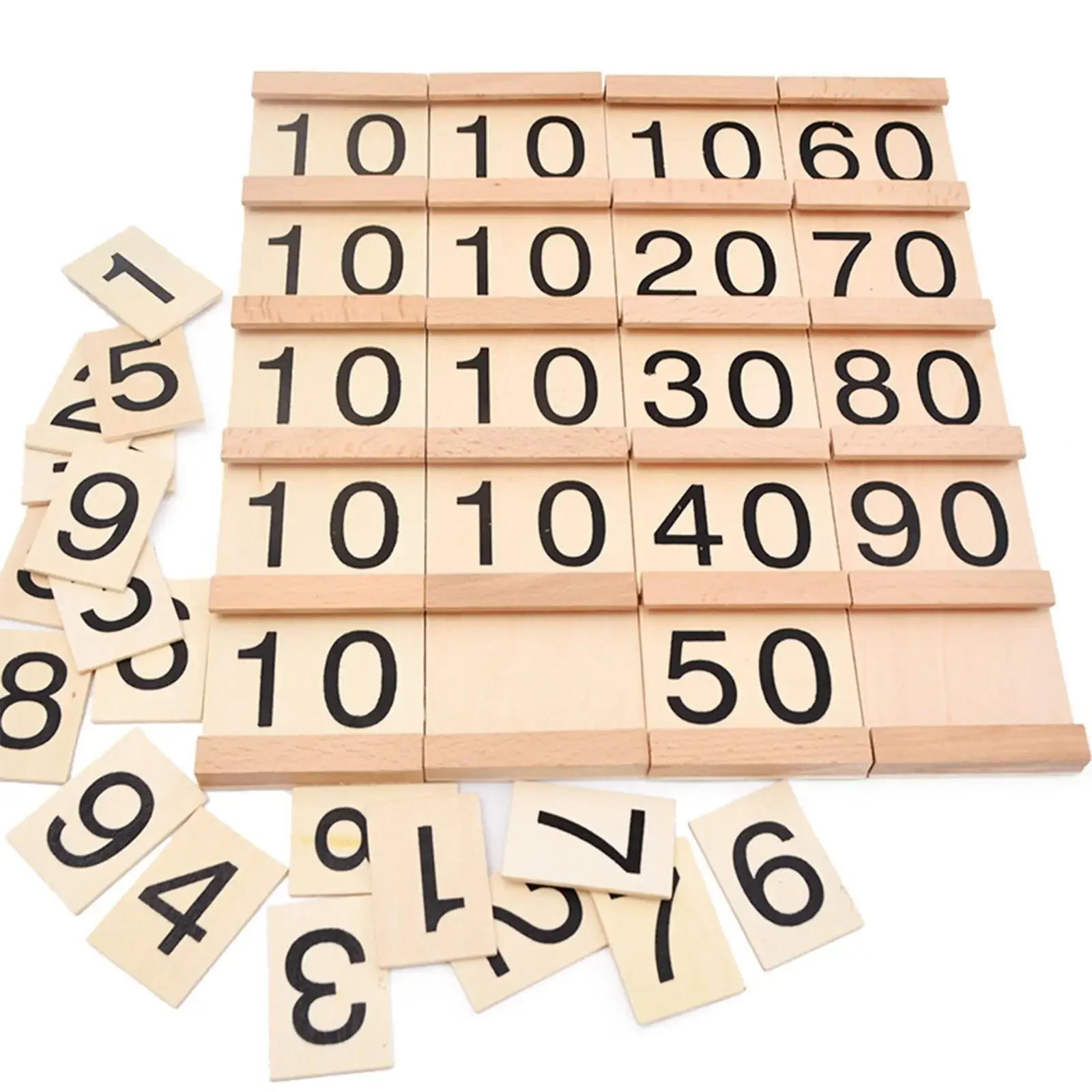 Wooden Counting Toys Game Board Learning Baby Numbers Teaching
