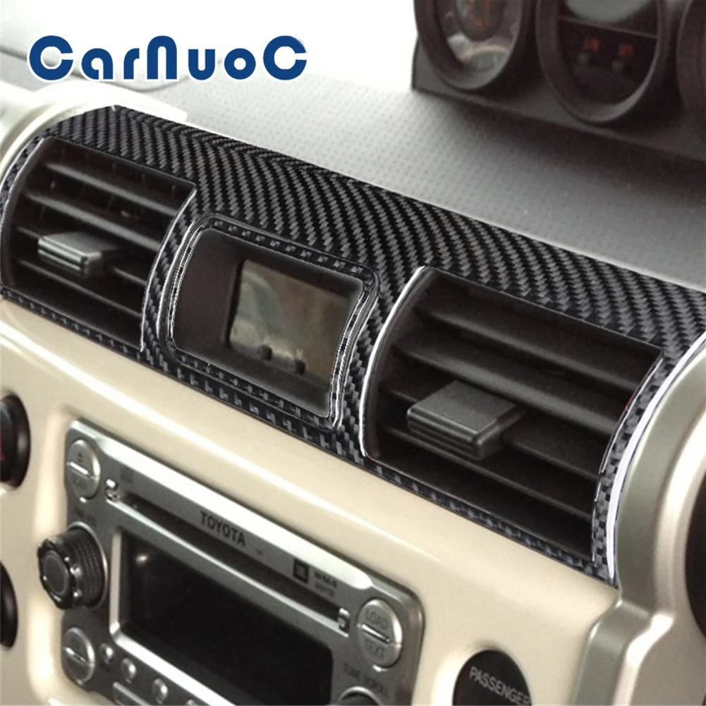 

Car Stickers Central Air Vent Decorative For Toyota Cruiser FJ 2007-2021 Interior Mouldings Carbon Fibre Strips Accessories