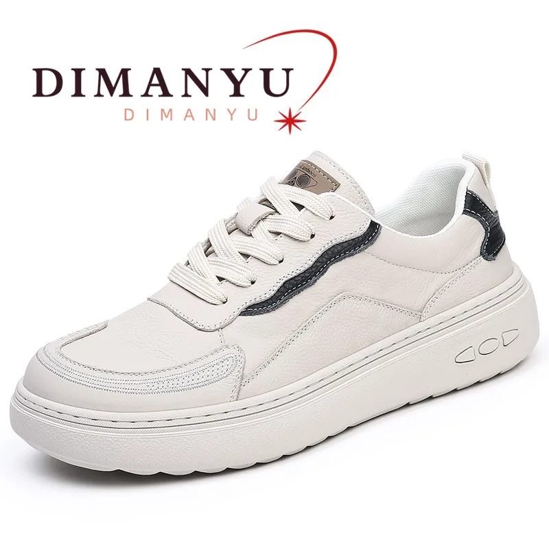 DIMANYU Men's Training Shoes 2026 New Autumn Genuine Leather Sneakers For Men Trendy Platform Casual Shoes Men