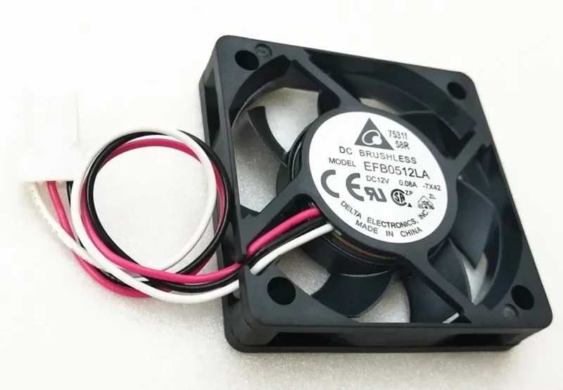 2pcs Delta EFB0512LA 5010 50MM 50*50*10MM Fan For Graphics card  North and south bridge chip Cooling fan 12V 0.08A  with 3pin