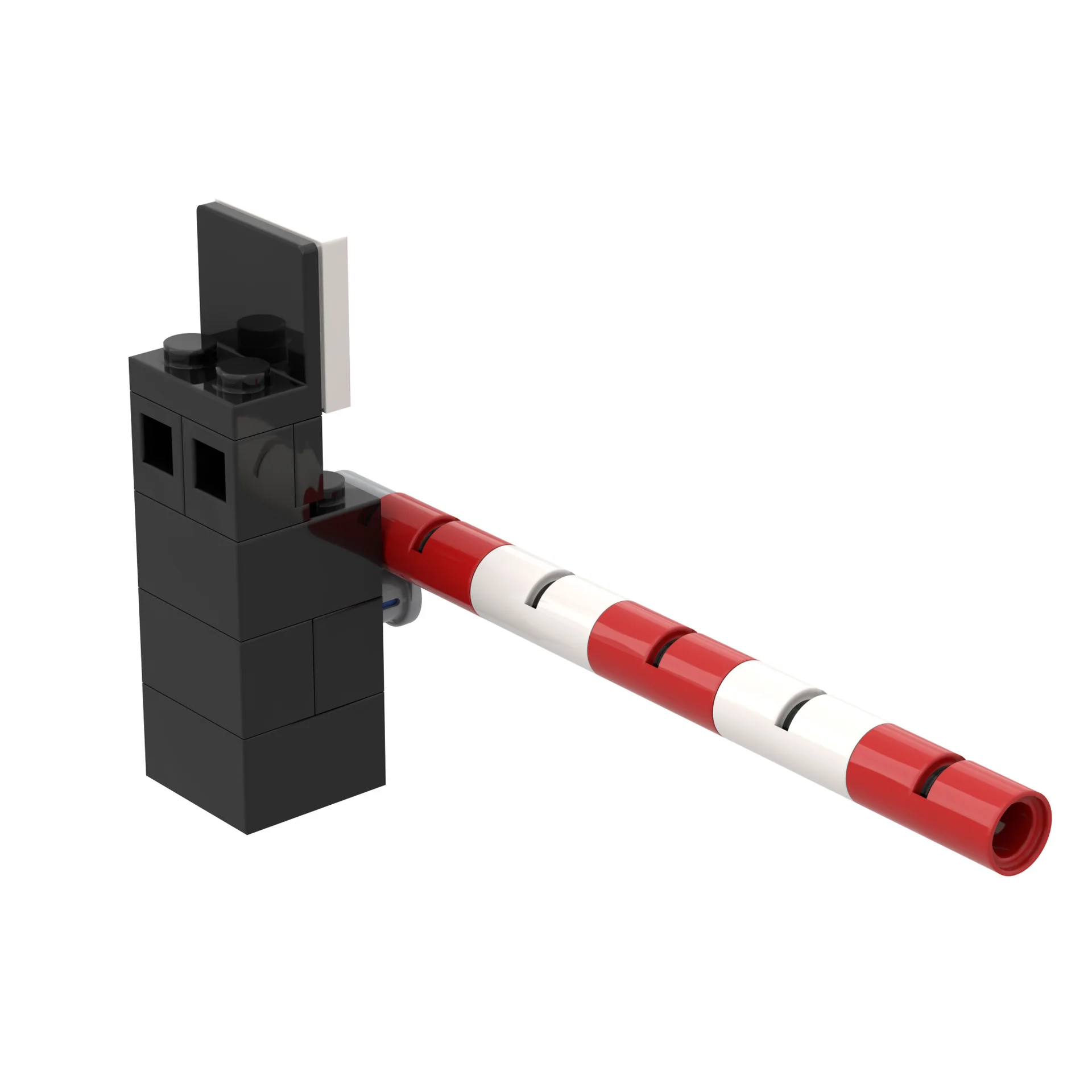 Children's Educational MOC Building Blocks: City Rail Guardrail Train Rail Passage Stop Parking Barrier Gate and Toy Model