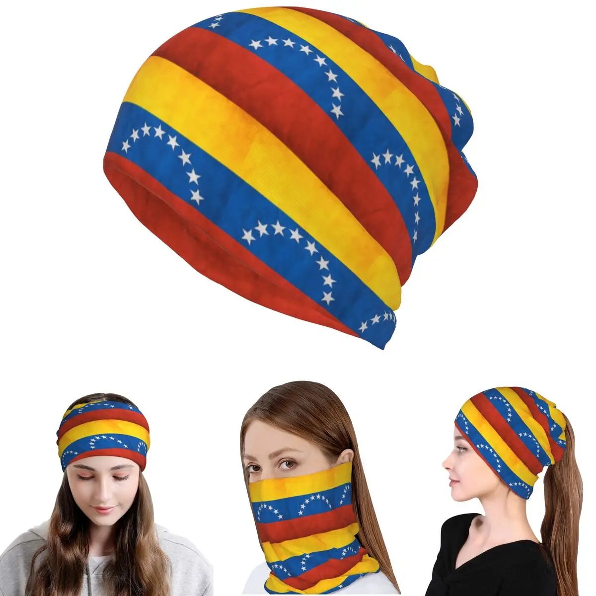 Venezuela Venezuelan Flag National Flag Of Venezuela Bandana Neck Gaiter Wrap Scarf Multifunction Headwear Beanies Hat