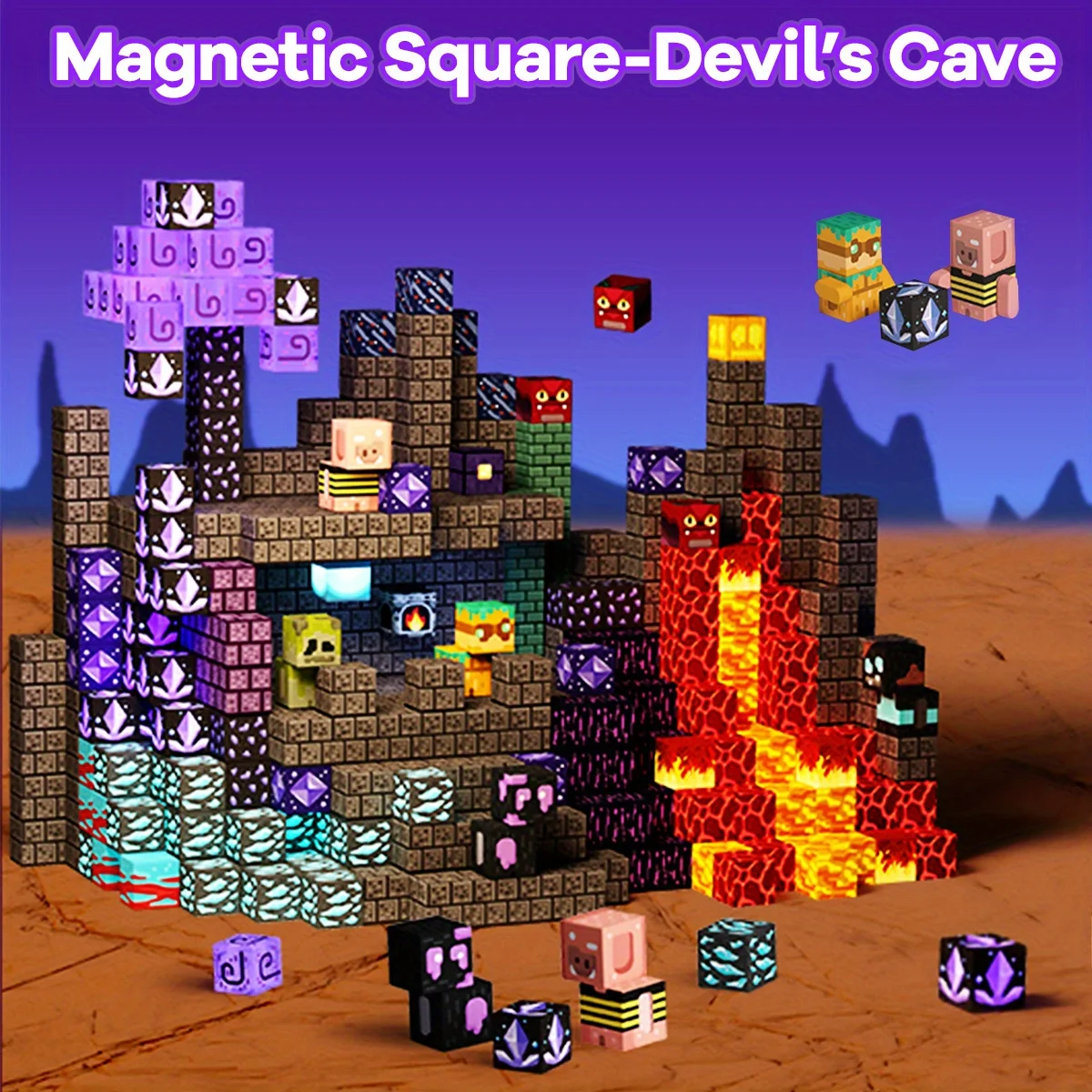 Magnetic Building Blocks Mine World Magnetic Cave World Brick Cube Toys Set STEM Sensory 2025 Best Gift for Boy Girl Children