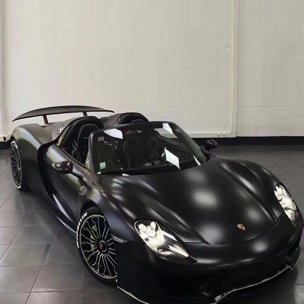 

l TSAUTOP 1.52*18m Matte Black Car Vinyl Wrap Sticker