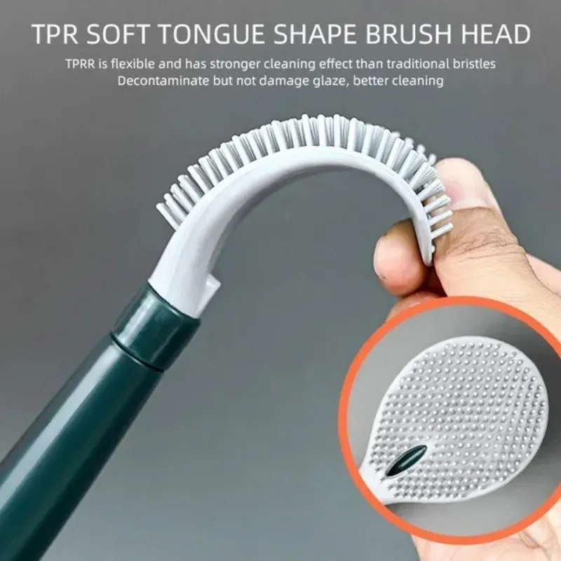 Toilet Brush TPR Wall Mounted Multi-functional Cleaning solution can be added Toilet Brush with Bracket Bathroom Accessories