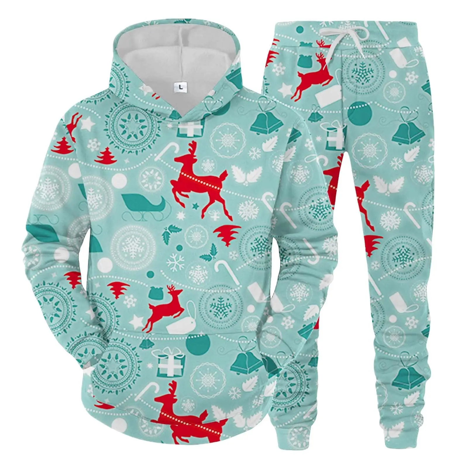 

2026 Рождественский комплект с капюшоном Мужская одежда Мужская повседневная толстовка с 3d принтом Брюки Спортивный костюм Мужской спортивный комплект с капюшоном Комплект из 2 предметов ﻿ ﻿ ﻿ ﻿