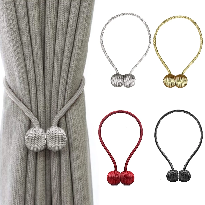 2PCS curtain straps, magnetic curtain buckle straps, home and office decoration, woven curtain hooks, European style