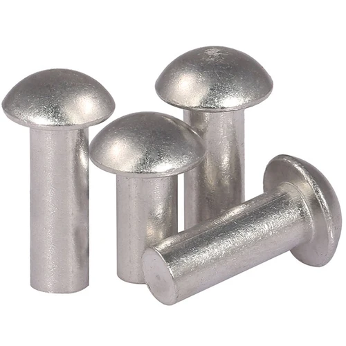 Imagen 2 del producto 200pcs Remache de cabeza redonda sólida de aleación de aluminio, cabeza de botón de remache autoenchufable, remache de mano, GB867, M2, 5, M3, M4, M5, M6, M8, M10