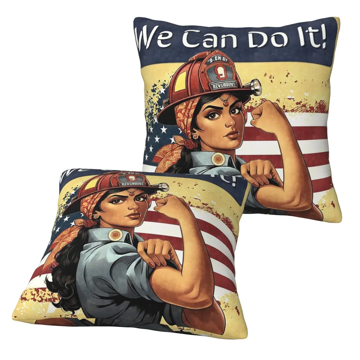 Rosie The Riveter We Can Do It! 2.0 Empowered Service 2 pcs Square Pillowcase Pillow Cover Cushion Decor Comfort Throw Pillow