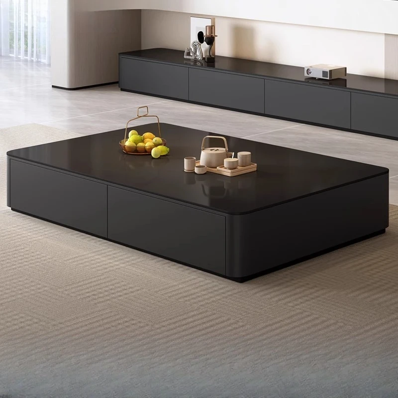 

Luxury Modern Coffee Table Black Drawer Storage Minimalist Design Coffee Table Space Saving Unique Minimalist Furniture Home