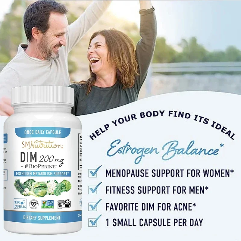 Advanced DIM Capsules - Helps with Menopausal Metabolism, PCOS, Antioxidants, Maintains Physical and Mental Health, Skin Care