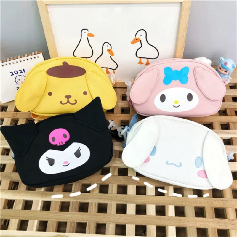 Sanrio Melody Kuromi Cute Messenger Bag Female Summer Shoulder Bag Girl Coin Purse Large Capacity Cinnamon Dog Mobile Phone Bag