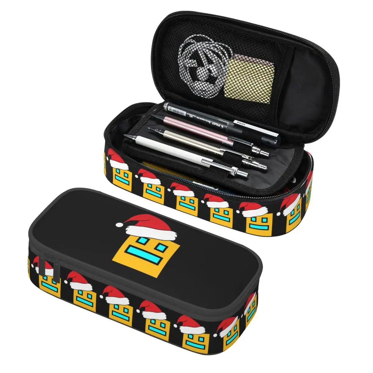 Geometry Cube Gaming Dash Pencil Cases Pen Holder Storage Stationery Supplies Large Storage Pen Box Pencil Bag for Students