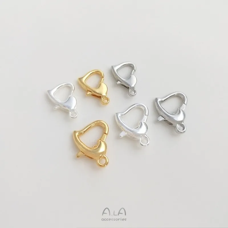 14k Gold Light Gold Heart Spring Buckle Lobster Buckle DIY Handmade Bracelet Necklace Buckle Jewelry Color Accessories