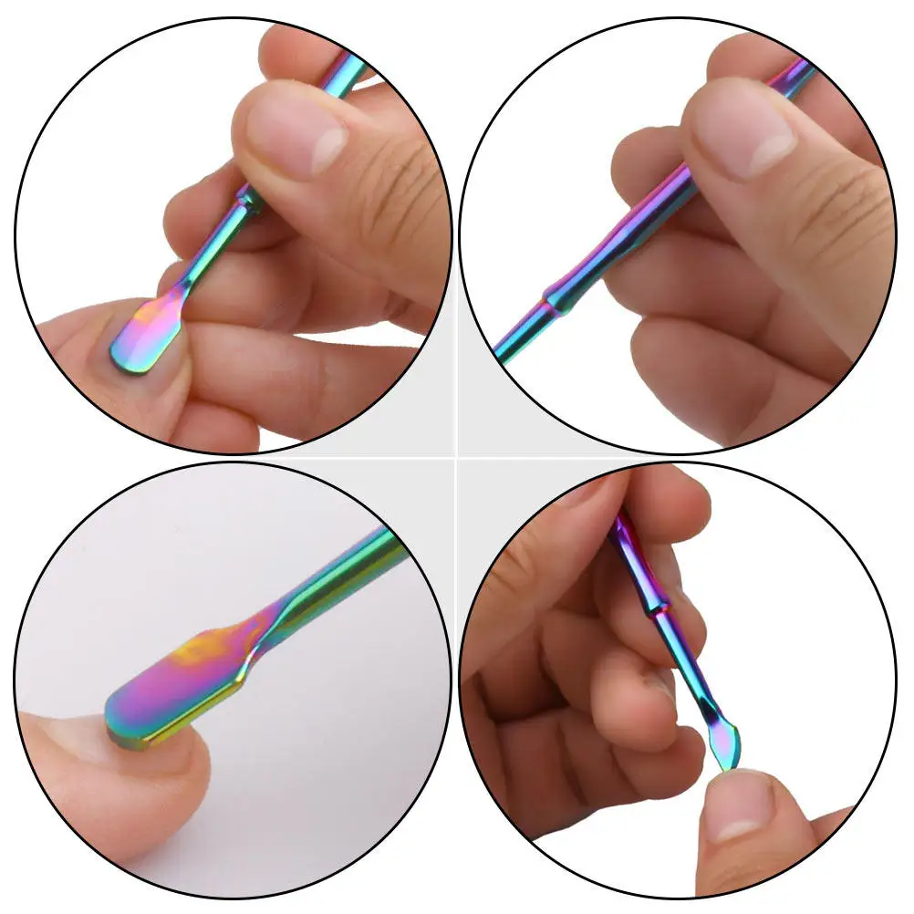 

6Pcs Stainless Steel Cuticle Trimmers Rasp Pushers Dead Skin Remover Tools for Manicure Nail Care Double Head Design Polishing