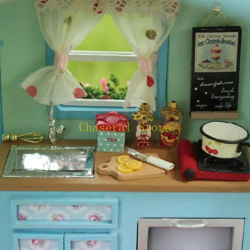 E7CE 子供の DIY ハウスキット手作りウッドハウスアパートティーンガールズブティックストアミニチュアマニュアル発光ハウスキット