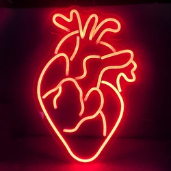 Red Heart Neon Signs LED Lights USB Powered for Wall Decor Signs Neon Wall Light for Party Decoration Home Bedroom Club Art Logo