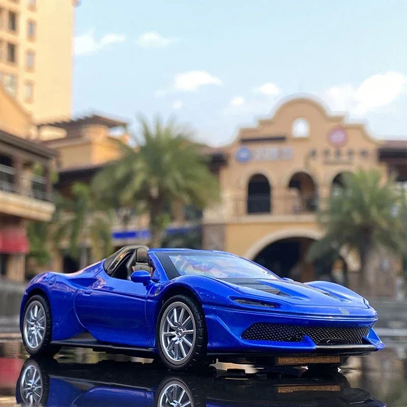 Modèle de voiture de sport en alliage Convertible J50 1:32, véhicules jouets en métal moulé sous pression, modèle de voiture de Simulation, Collection de lumière sonore, jouet cadeau