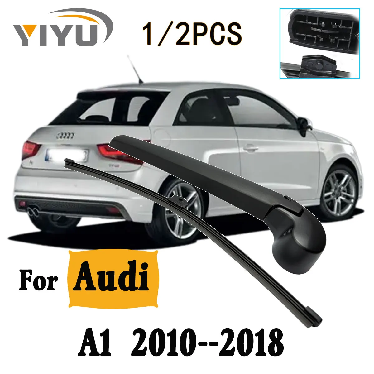 Image of 1/2PCS Hinten Wischer Klinge Wischer Arm Windschutzscheibe Windschutz Sauber Heckklappe Fenster Auto Regen Pinsel Für Audi A1 2010--2018