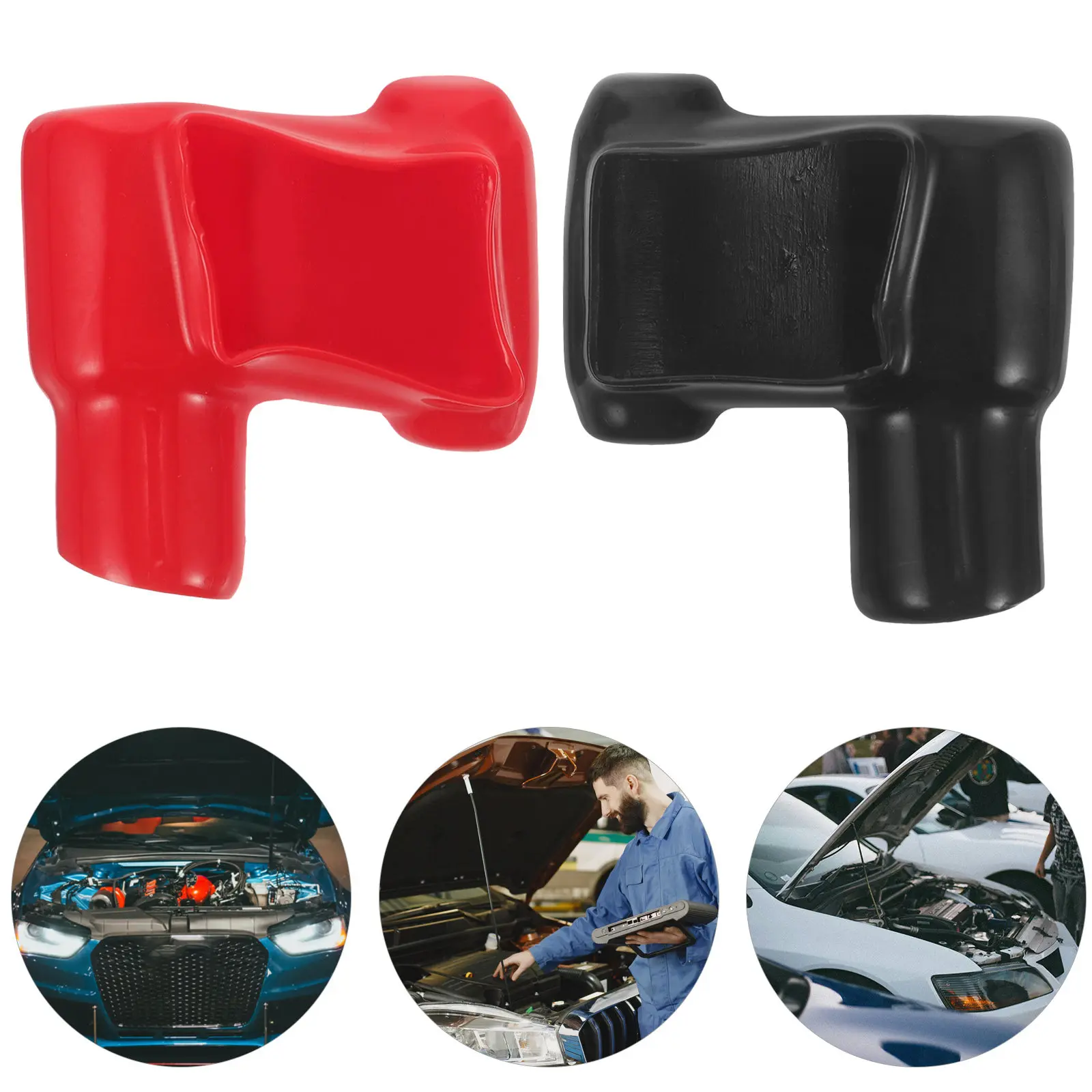 

1 Pair Terminal Protector PVC Insulation Splashproof Dirtproof Cover Car Rv Marine Terminal Caps Accessory