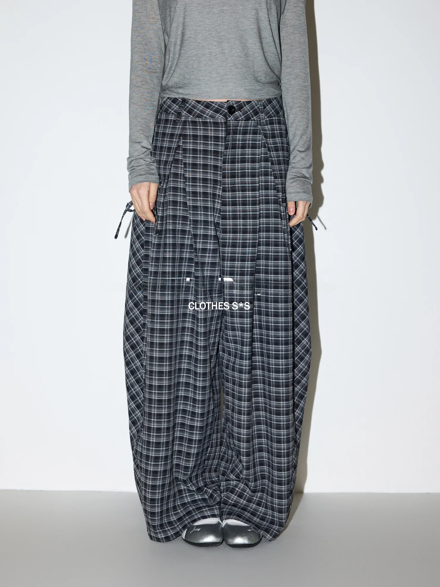 

Классические черно-белые клетчатые брюки MoodBerry с эластичной резинкой на талии, повседневные женские брюки, весенние модные прямые брюки в стиле ретро