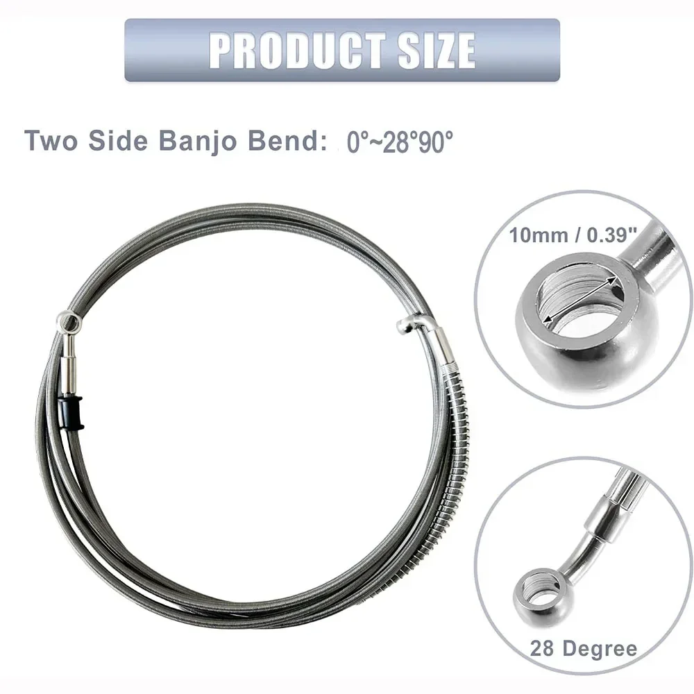 Braided Brake Hose Moto M10Banjo0~28~90Multiple Angles Available Motorcycle ATV Hydraulic Clutch DOT Flexible Tube Line Oil Hose