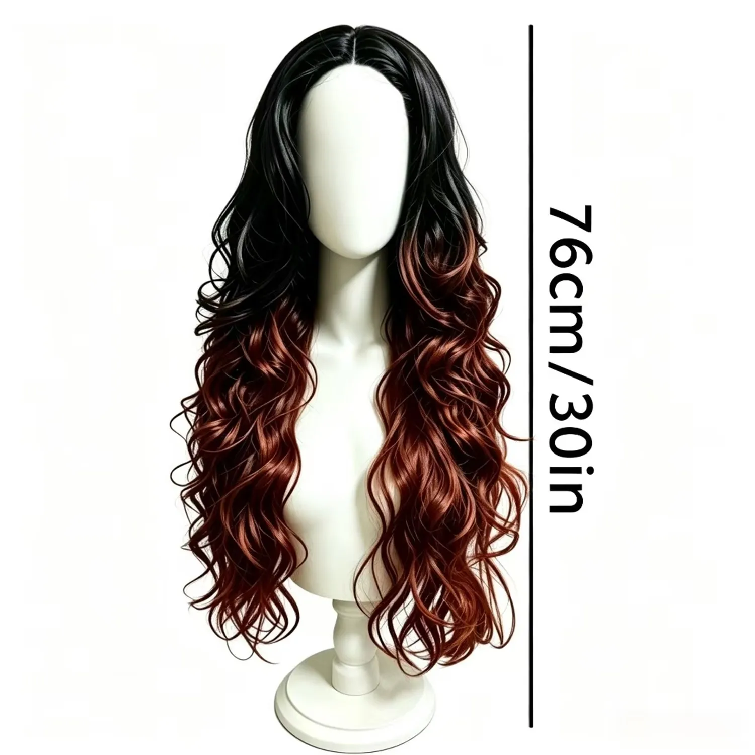 Body Wave Long Wig 30 Inch 1B 30 Ombre Black Brown Heat Resistant Synthetic Wig For Women
