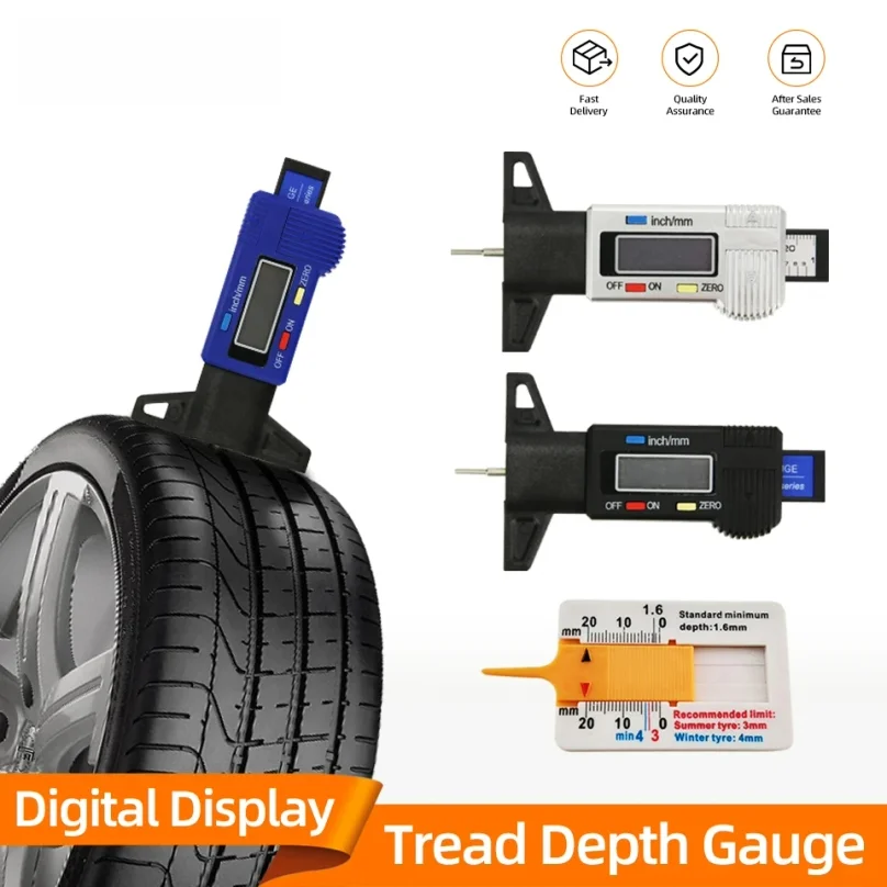

Digital Tread Depth Gauge For Car Tyre Tire Meter Thickness Gauges Automobile Tire Wear Detection Measuring Tools Depth Caliper