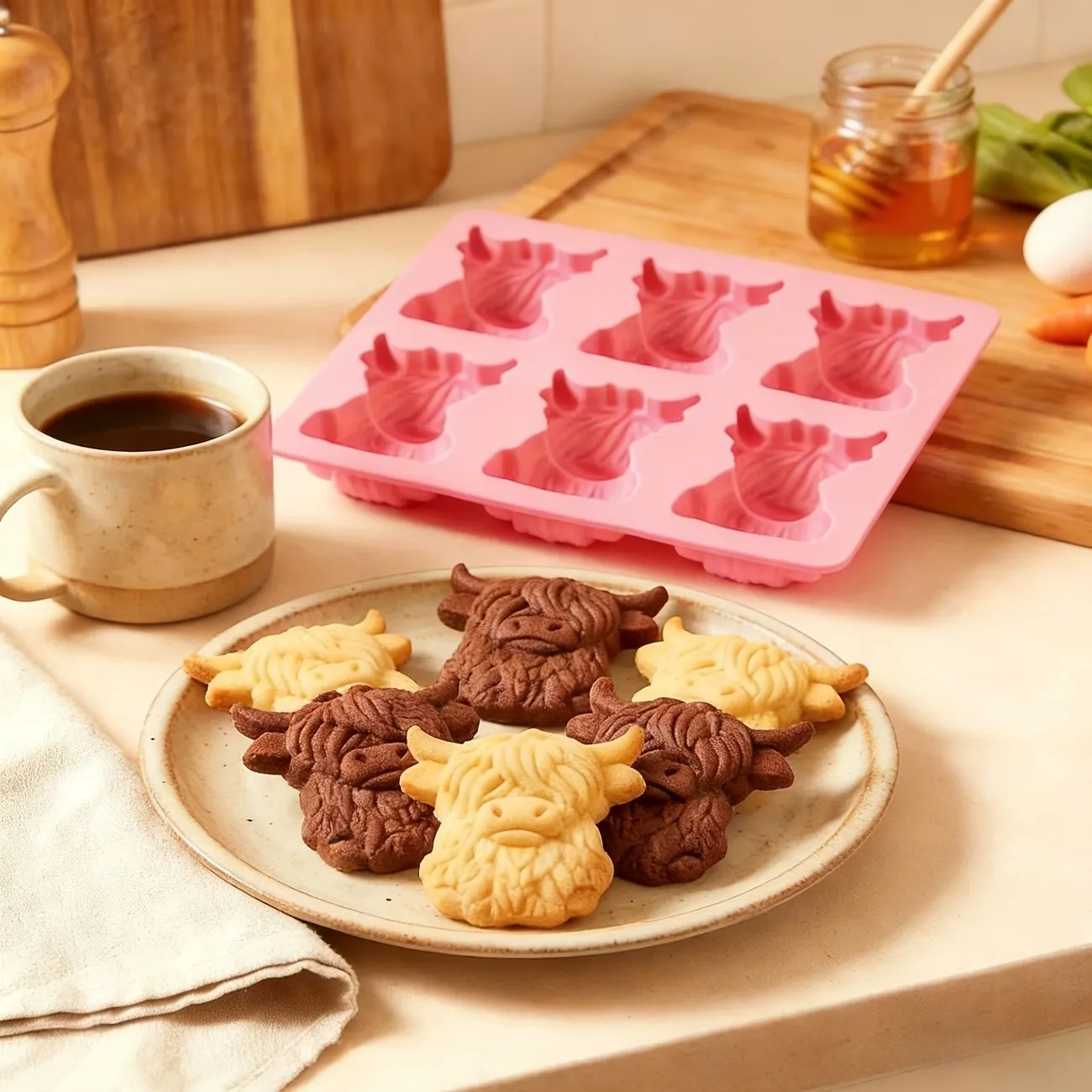 highland yak cow silicone candle molds heat-resistant easy removal fun & entertaining kitchen & home craft supplies