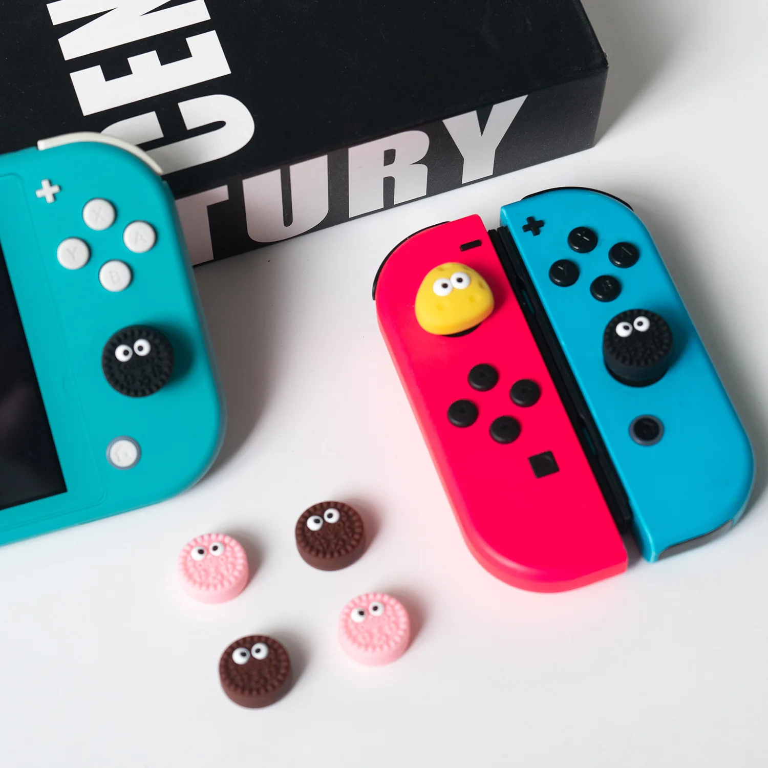 Симпатичная силиконовая мягкая ручка-колпачок с печеньем и сыром, чехол для Nintendo Switch Oled/Lite NS Joy-con