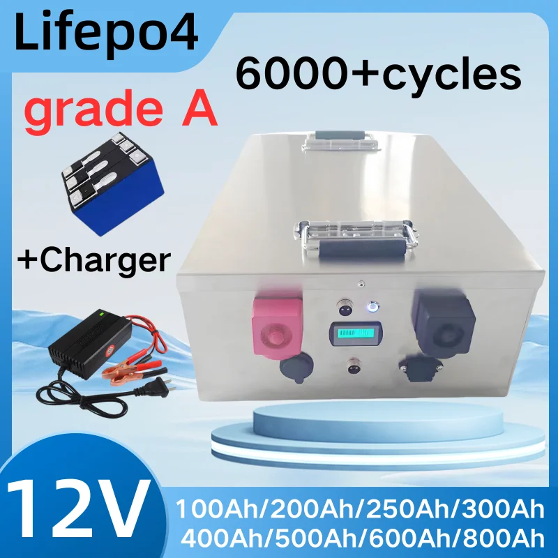 

12V 100ah Lifepo4 batterie 12V 200Ah 250Ah 300Ah 350Ah 400Ah 500Ah 600Ah 800Ah Lifepo4 batterie pour onduleur de système sol