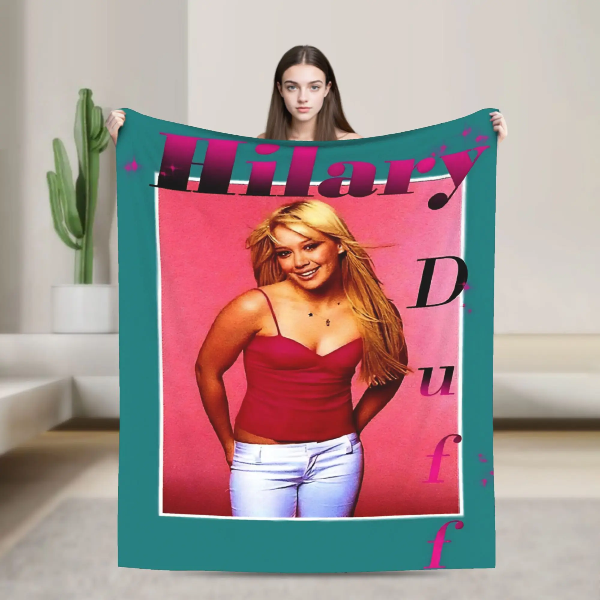 Hilary Duff Lizzie McGuire Flannel Blanket  Soft Throw Blanket for Living Room Travel Office Fluffy Bedspread Sofa Bed Cover