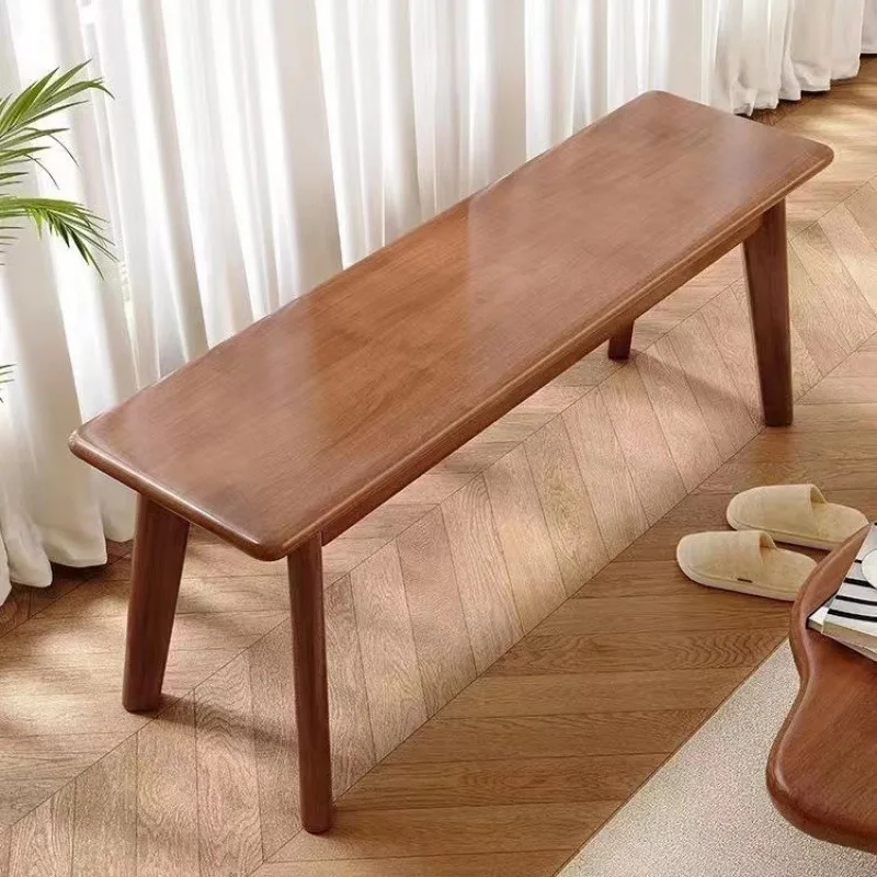 

Nordic bench solid wood bedside home restaurant bench simple shoe change long plank bench stool square stool wholesale