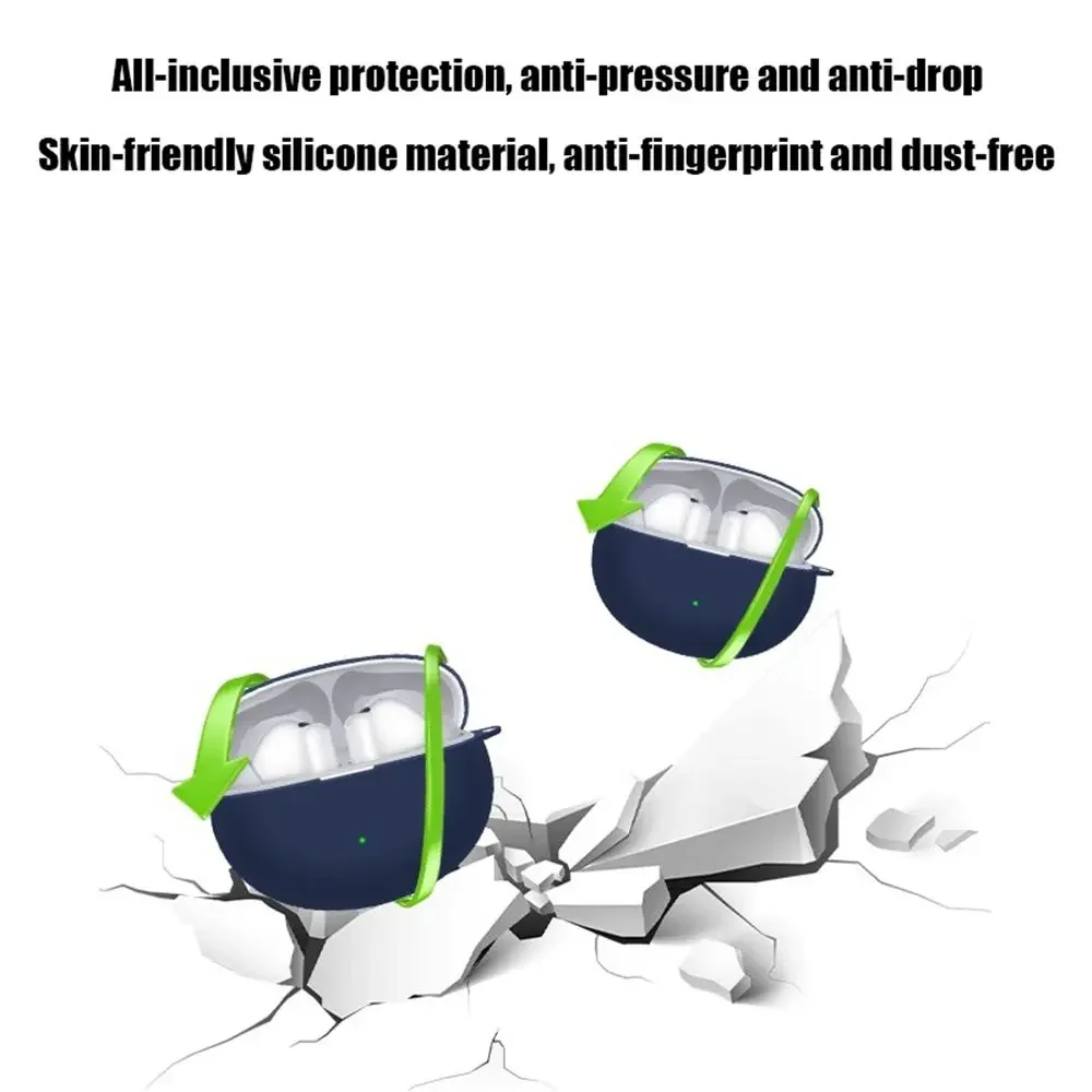 Casing untuk Huawei Freebuds 6i Earphone Nirkabel Penutup Antigores Tahan Benturan Casing Pelindung Headset Silikon Lembut dengan Kait